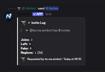 Invite Tracking Screenshot